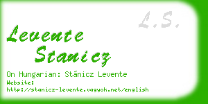 levente stanicz business card